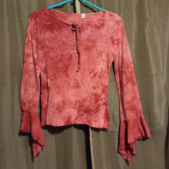 Tie Dye 70s Long Bell Sleeved Shirt - Picture 1 of 4